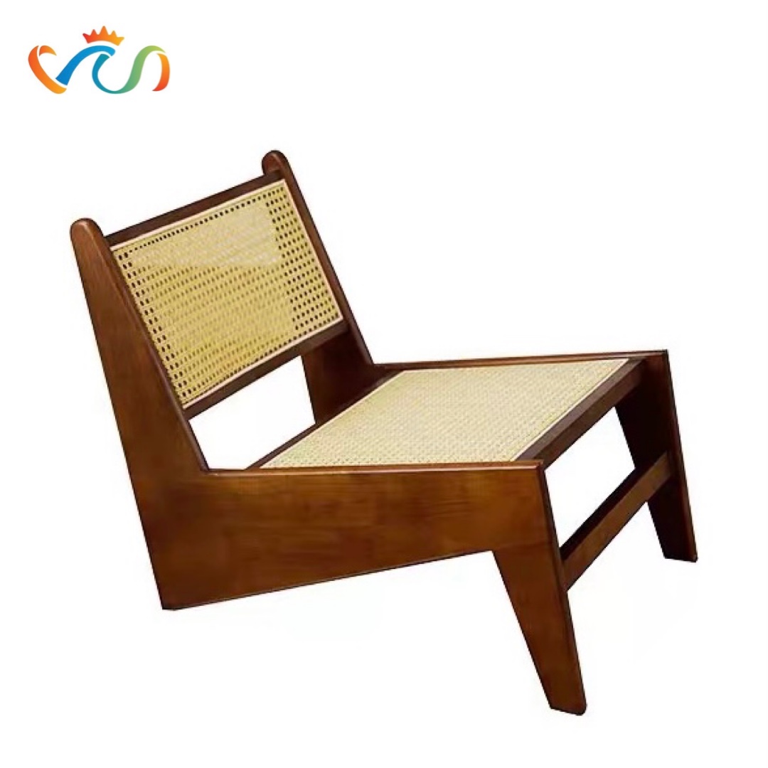Ghế thư giãn Kangaroo gỗ phối mây phong cách Retro