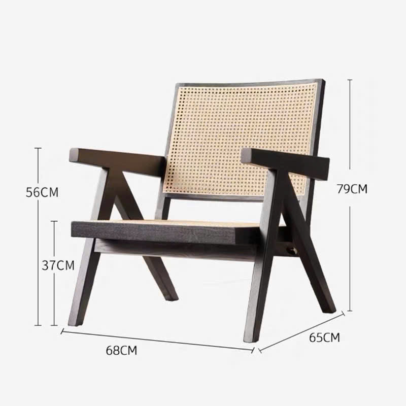Ghế thư giãn Pierre Jeanneret gỗ phối mây phong cách Retro