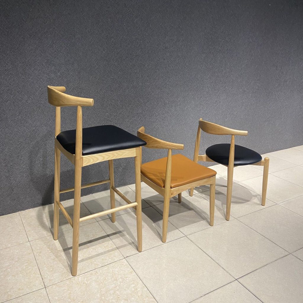 Ghế ăn, ghế cafe Elbow đệm vuông phong cách hiện đại