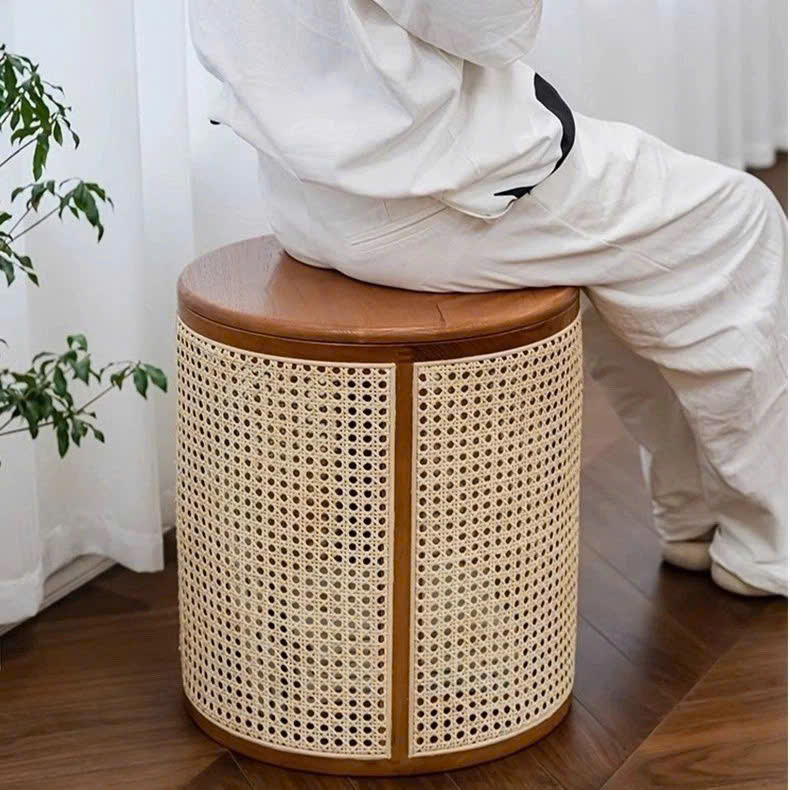 Giỏ, Bàn trà, Đôn gỗ phối mây VGD01