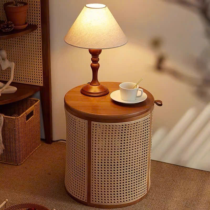 Giỏ, Bàn trà, Đôn gỗ phối mây VGD01