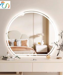 Gương tròn khuyết led cảm ứng cách