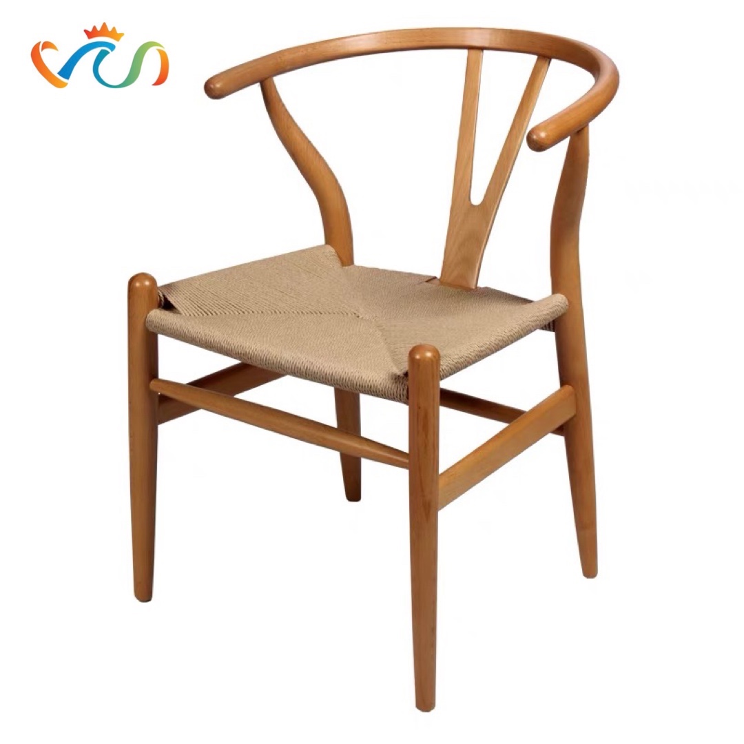 Ghế ăn, ghế cafe Wishbone đan dây phong cách hiện đại, Bắc Âu