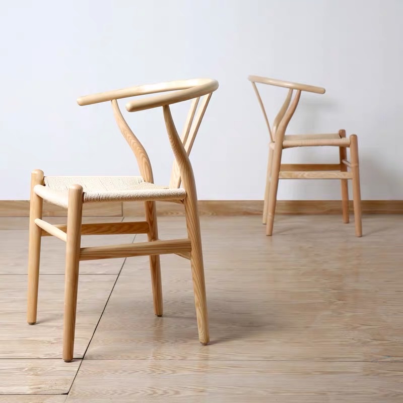 Ghế ăn, ghế cafe Wishbone đan dây phong cách hiện đại, Bắc Âu