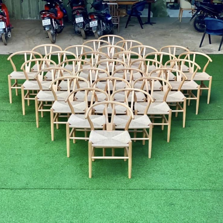 Ghế ăn, ghế cafe Wishbone đan dây phong cách hiện đại, Bắc Âu