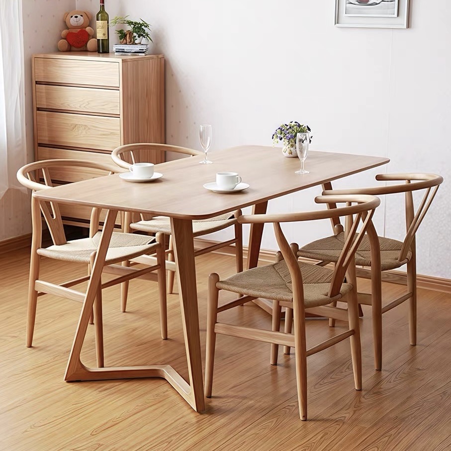 Ghế ăn, ghế cafe Wishbone đan dây phong cách hiện đại, Bắc Âu
