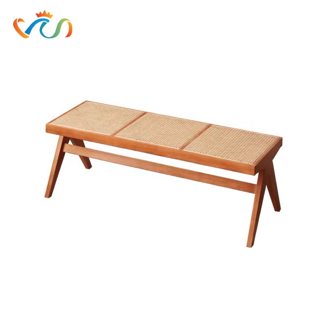 Ghế băng, ghế ăn, ghế cafe VGB01 gỗ phối mây