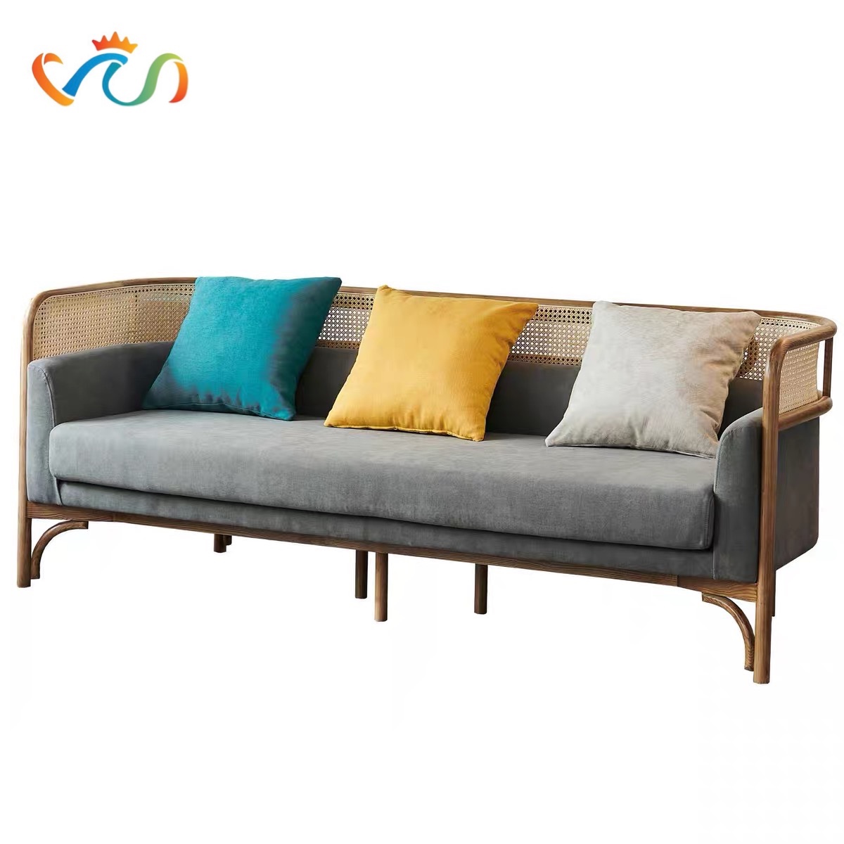 Sofa gỗ phối mây VS36 Targa
