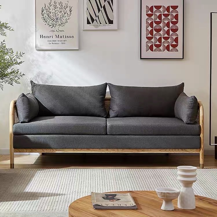 Sofa gỗ phối mây VS37 Heatherfield