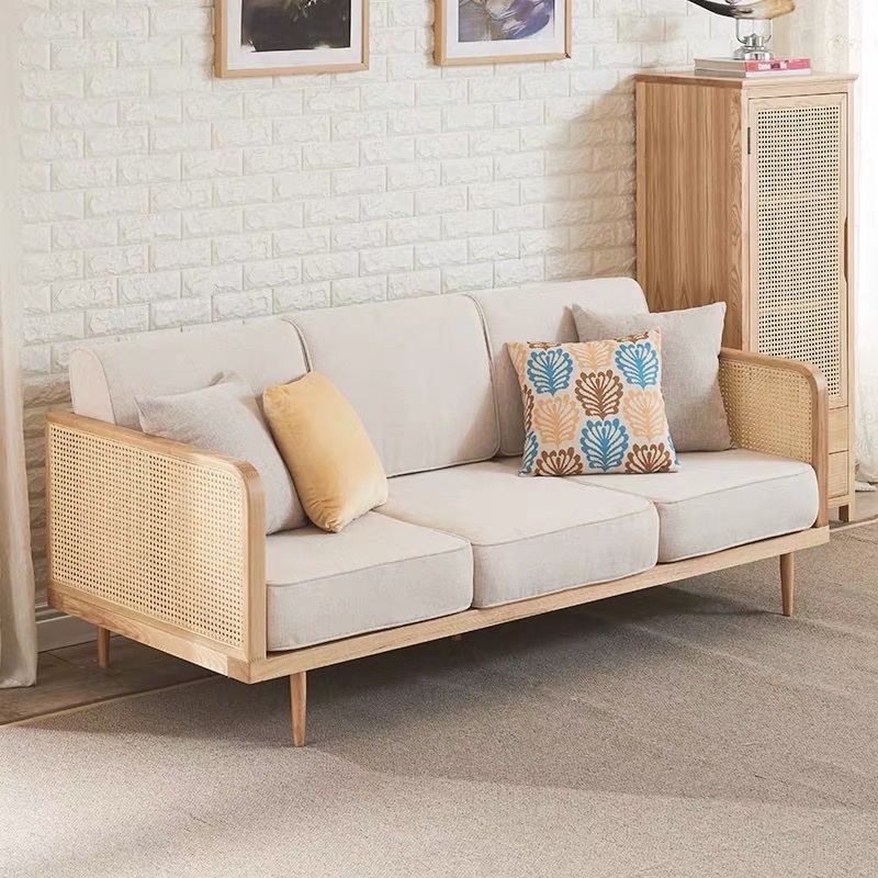 Sofa gỗ phối mây VS38 Helena