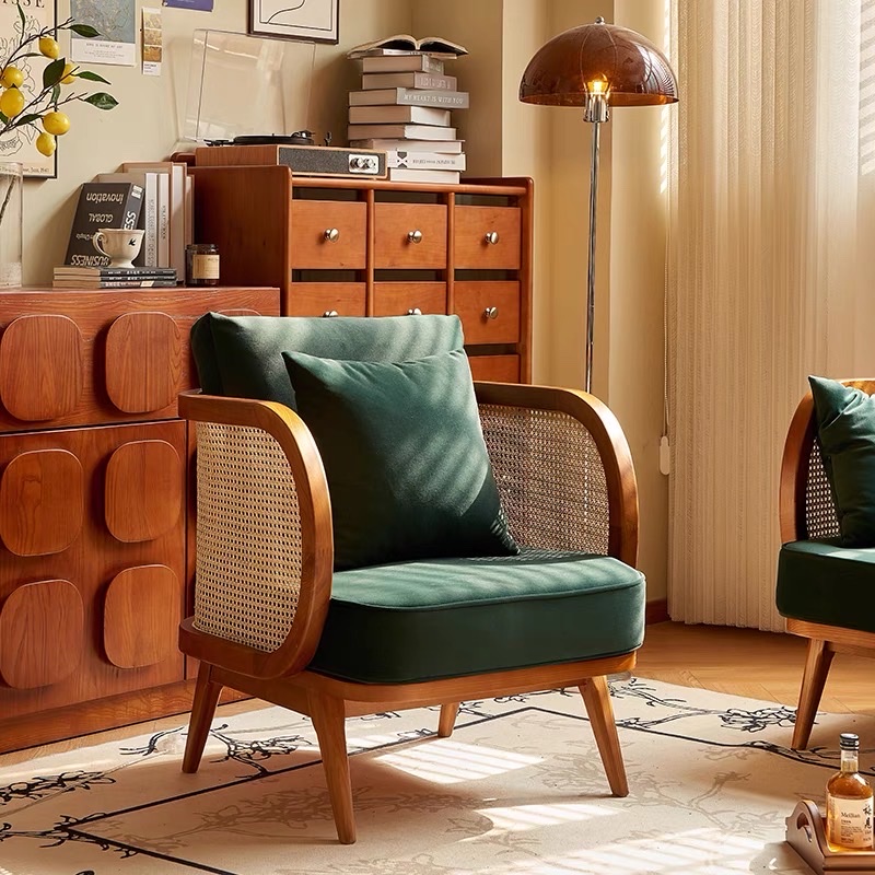 Ghế Sofa gỗ phối mây VS39 Buzzi