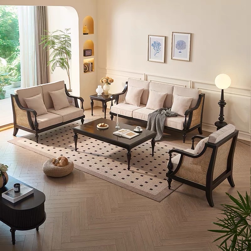 Ghế Sofa gỗ phối mây VS40 Club