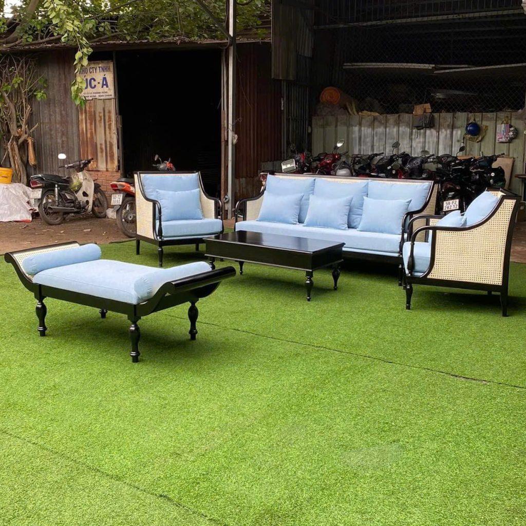 Ghế Sofa gỗ phối mây VS40 Club