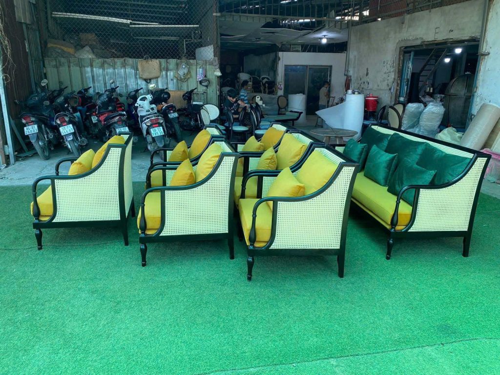 Ghế Sofa gỗ phối mây VS40 Club