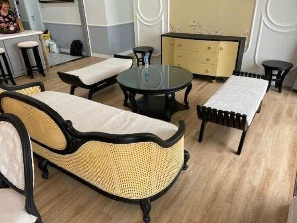 Sofa gỗ phối mây Indochine VS42 Marriott