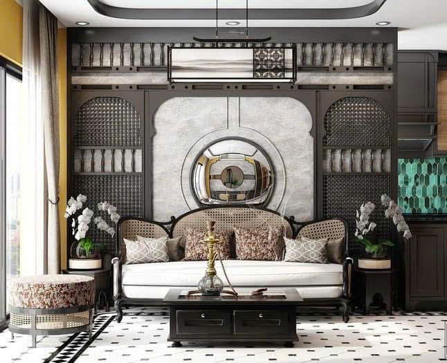 Sofa gỗ phối mây Indochine VS42 Marriott