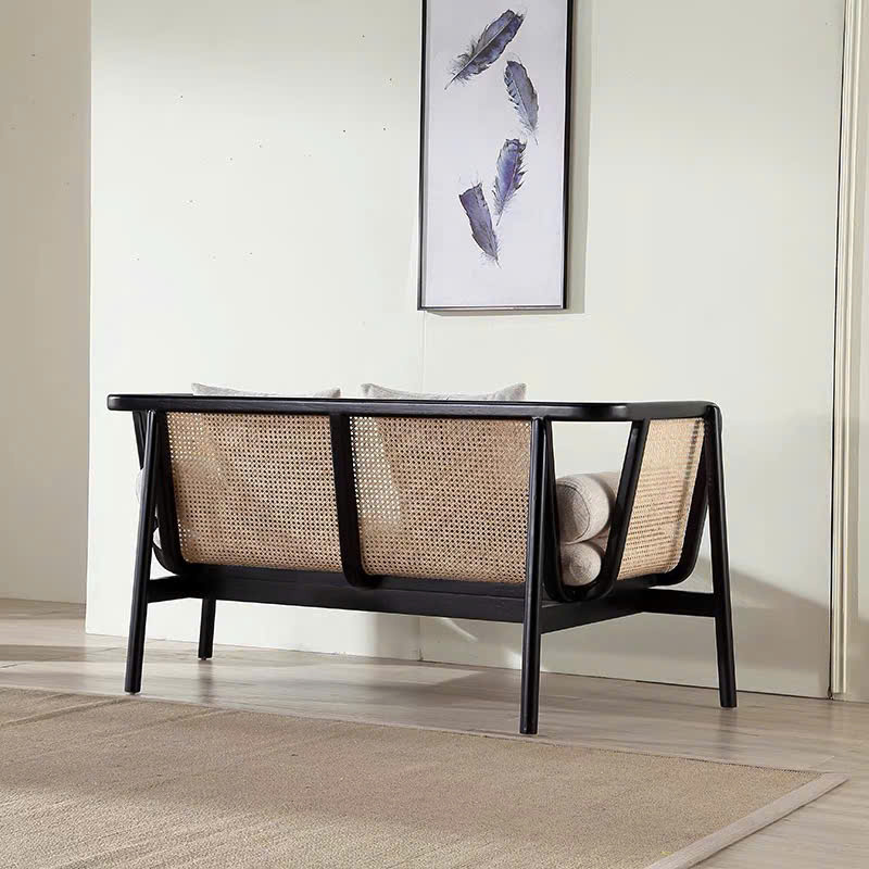 Sofa gỗ phối mây VS44 Zanaati