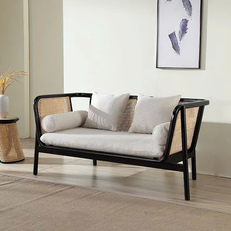 Sofa gỗ phối mây VS44 Zanaati