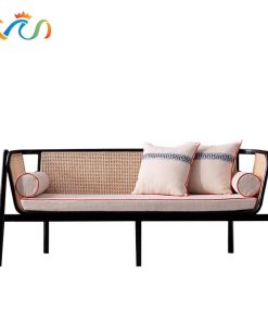 Sofa gỗ phối mây VS44 Zanaati