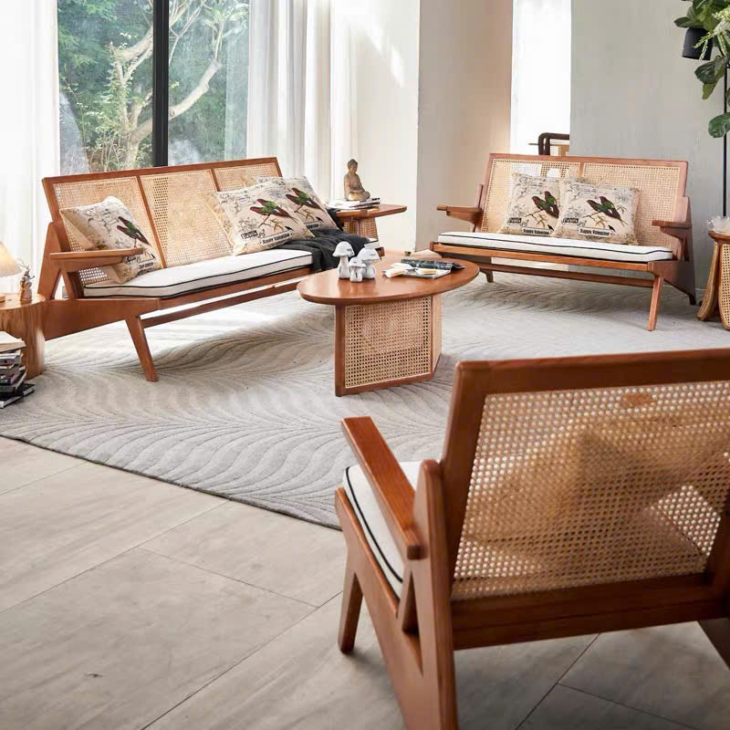 Sofa gỗ phối mây VS45 Seater