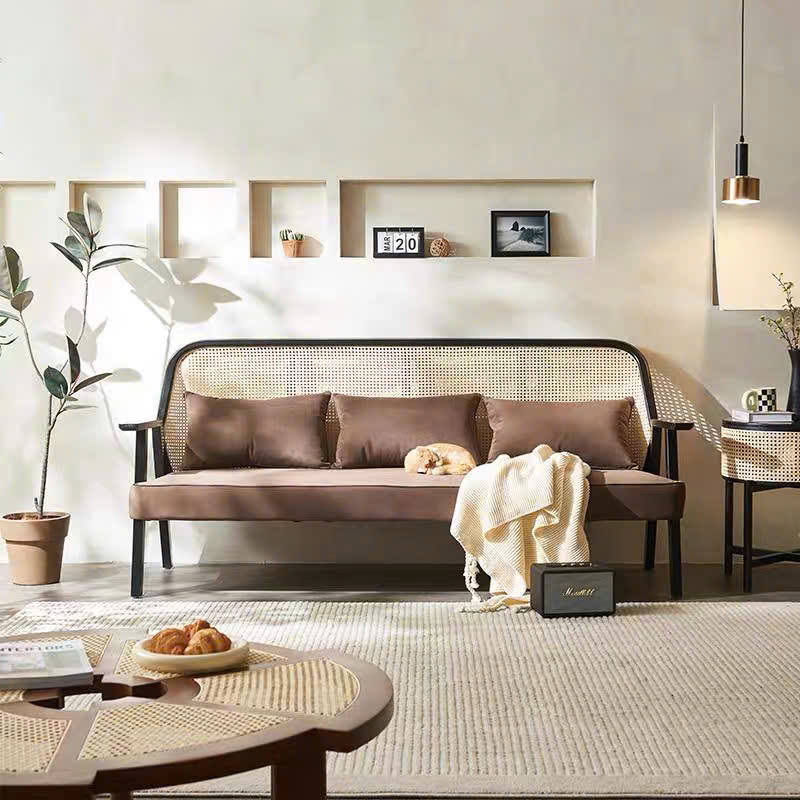Sofa gỗ phối mây VS46 Oskar