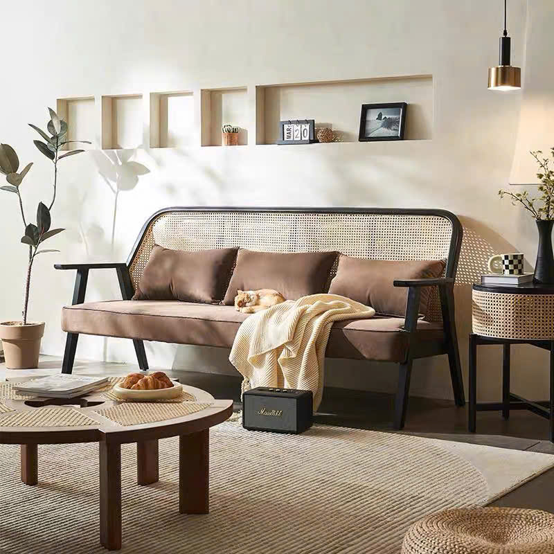 Sofa gỗ phối mây VS46 Oskar