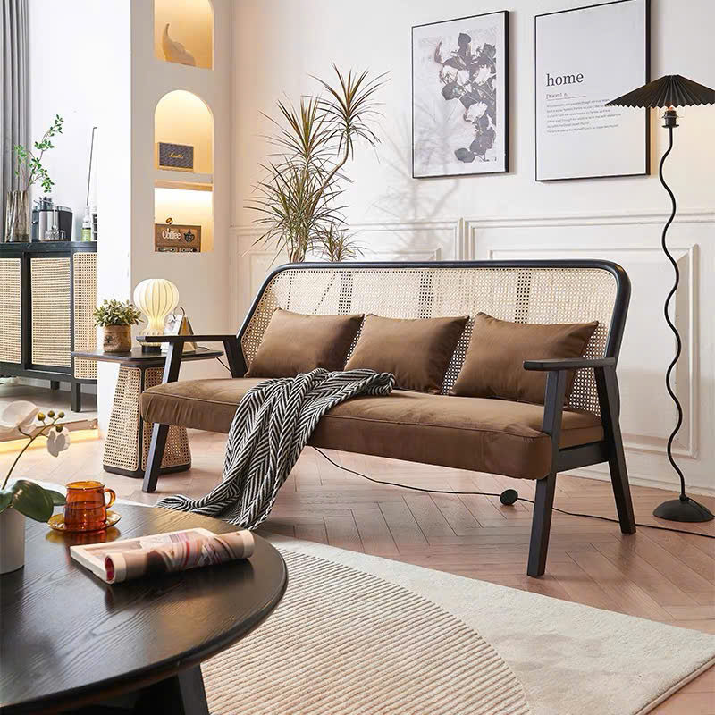 Sofa gỗ phối mây VS46 Oskar