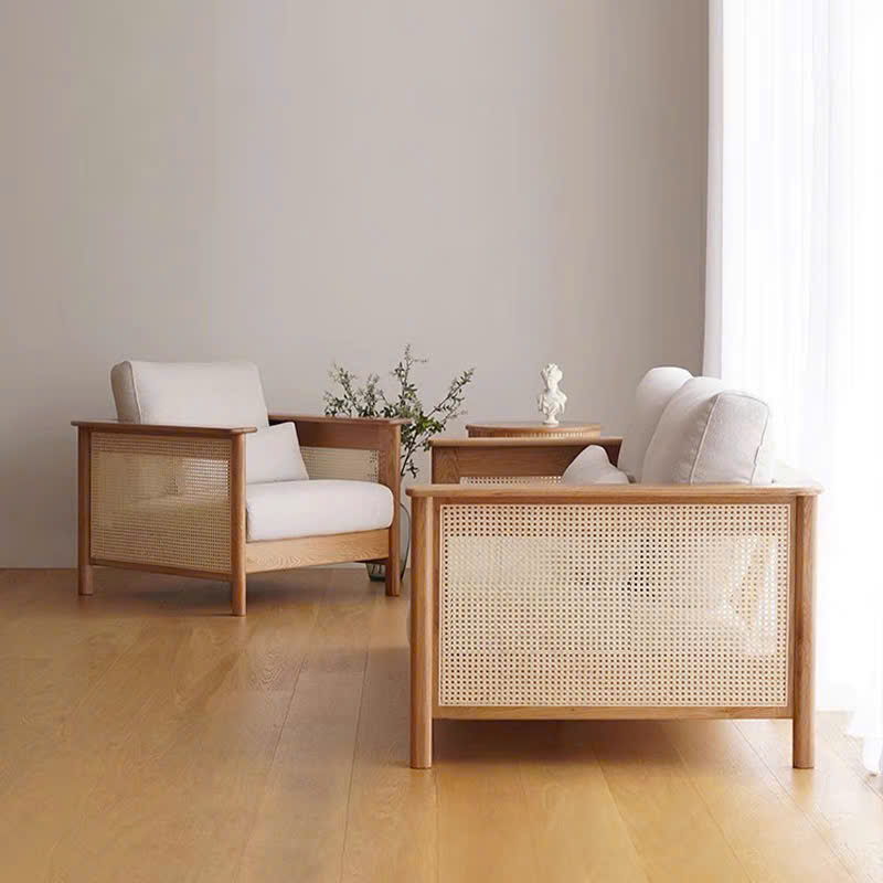 Sofa gỗ phối mây VS47 Sky