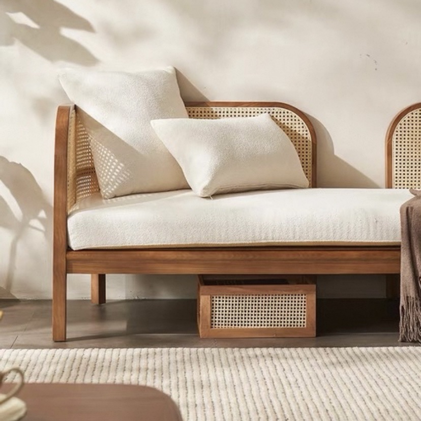 Sofa gỗ phối mây VS48 Isle