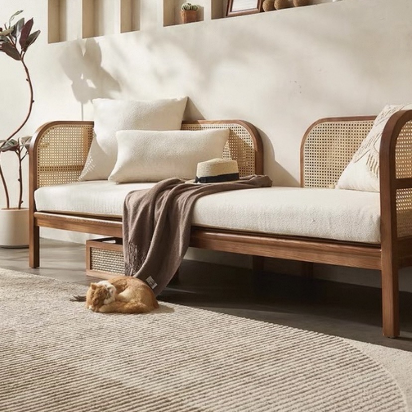 Sofa gỗ phối mây VS48 Isle