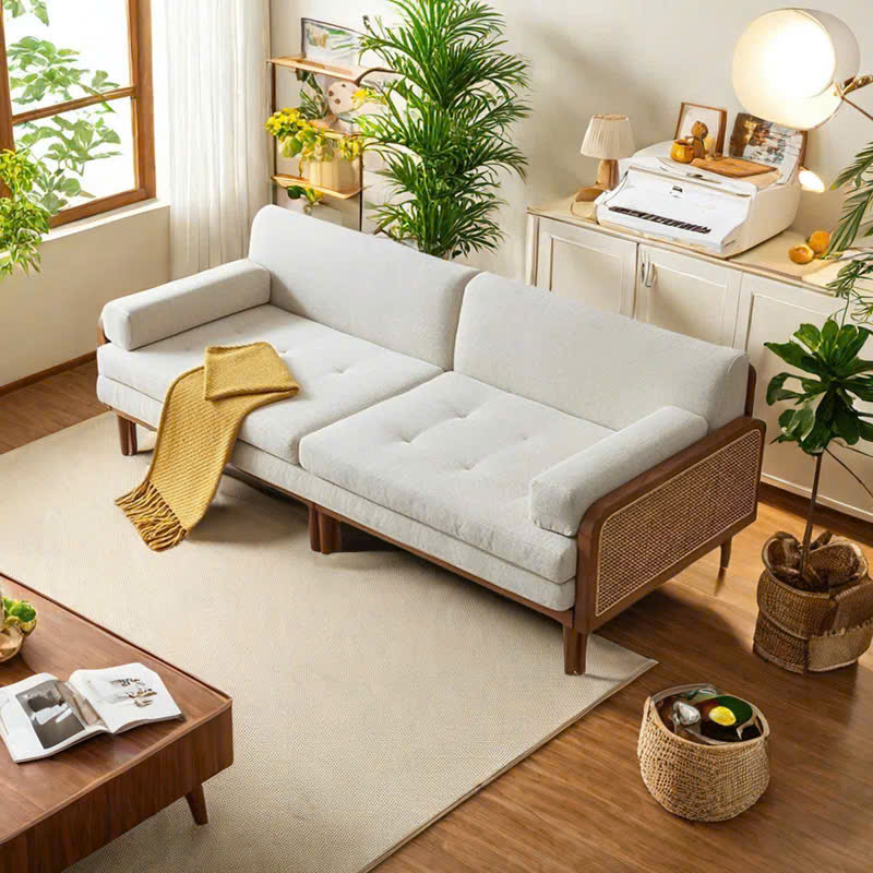 Ghế Sofa Bed, Sofa Giường Gỗ phối Mây VSG01