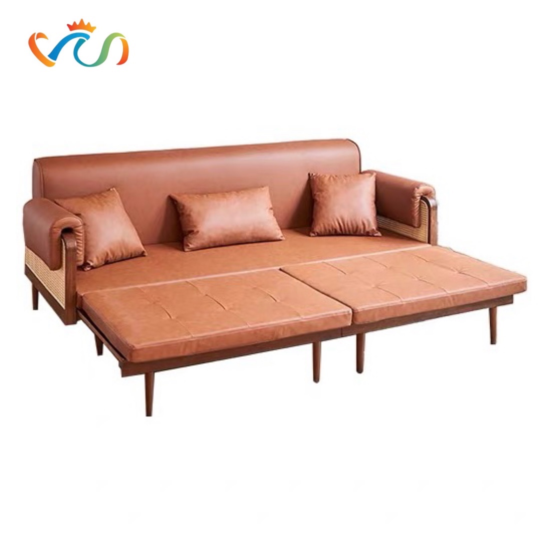 Ghế Sofa Bed, Sofa Giường Gỗ phối Mây VSG05