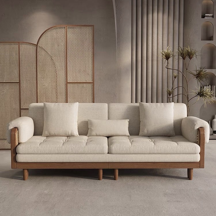 Ghế Sofa Bed, Sofa Giường Gỗ phối Mây VSG05