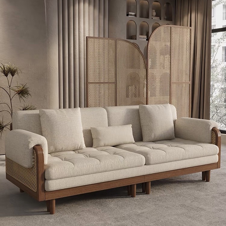 Ghế Sofa Bed, Sofa Giường Gỗ phối Mây VSG05