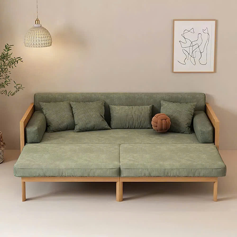 Ghế Sofa Bed, Sofa Giường Gỗ phối Mây VSG02