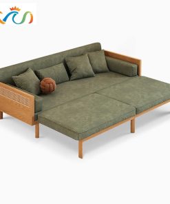 Ghế Sofa Bed, Sofa Giường Gỗ phối Mây VSG02