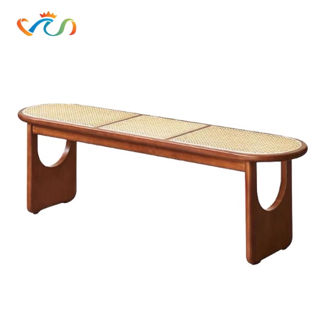 Ghế băng, ghế ăn, ghế cafe VGB02 gỗ phối mây