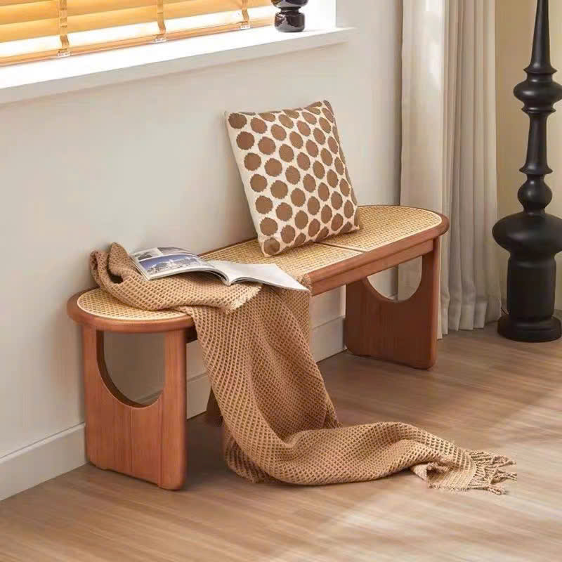 Ghế băng, ghế ăn, ghế cafe VGB02 gỗ phối mây