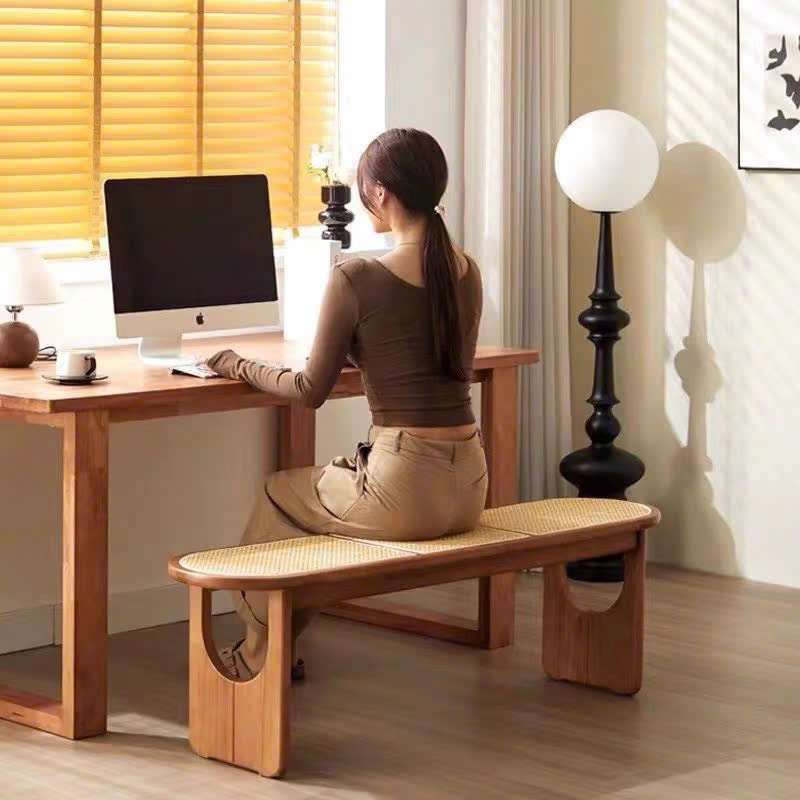 Ghế băng, ghế ăn, ghế cafe VGB02 gỗ phối mây