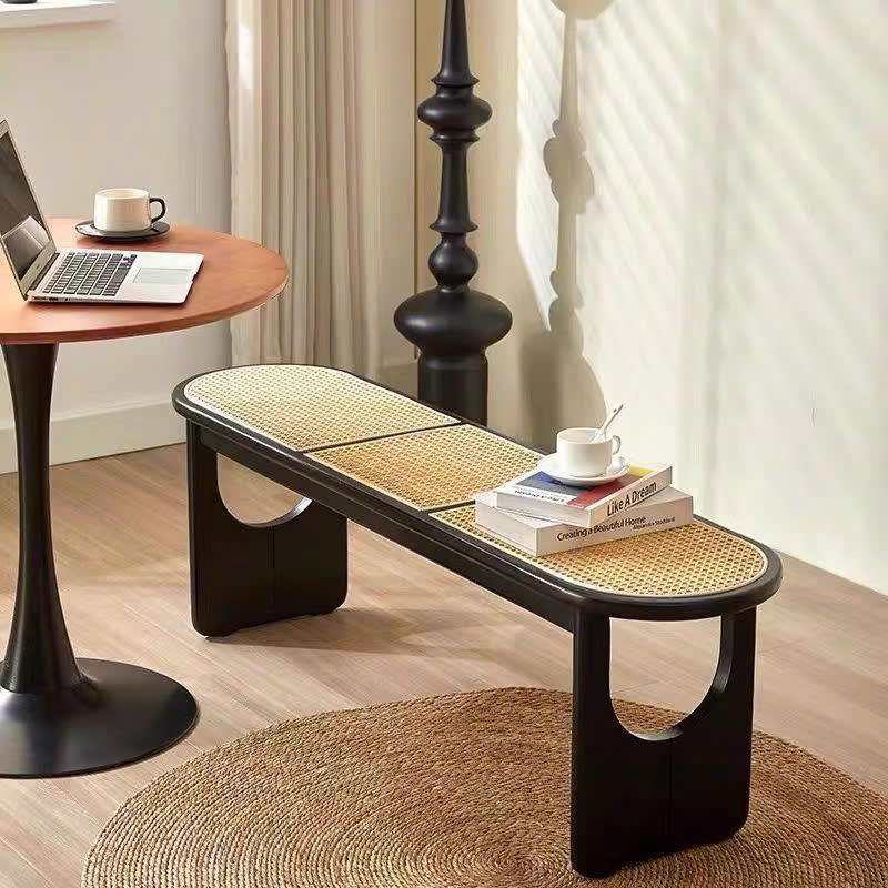 Ghế băng, ghế ăn, ghế cafe VGB02 gỗ phối mây