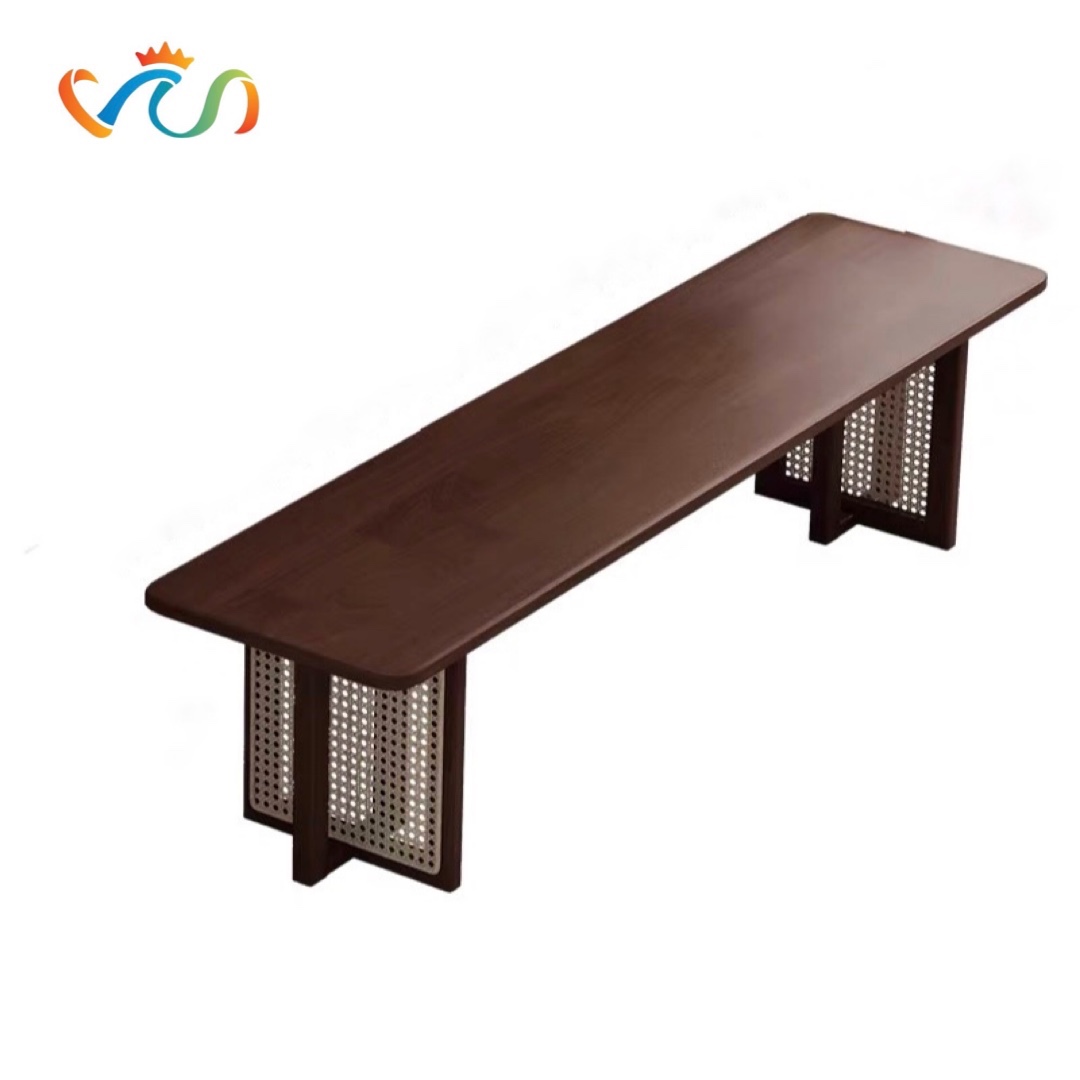Ghế băng, ghế ăn, ghế cafe VGB06 gỗ phối mây