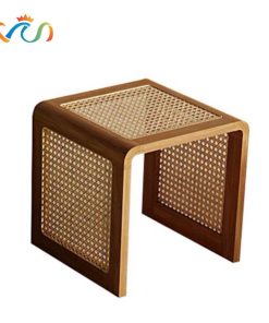 Bàn trà, Đôn gỗ phối mây VGD02