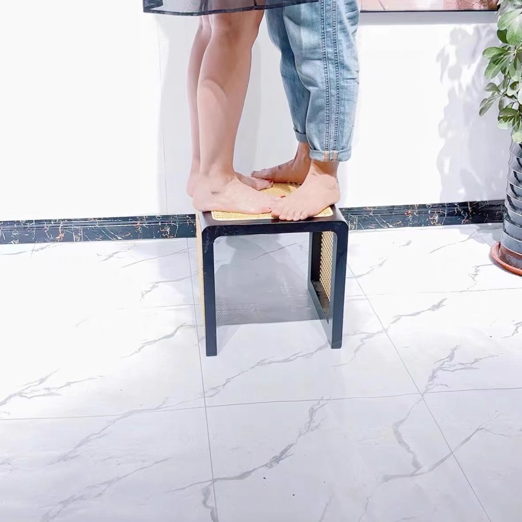 Bàn trà, Đôn gỗ phối mây VGD02