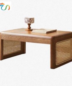 Bàn trà, giỏ gỗ phối mây VGD03