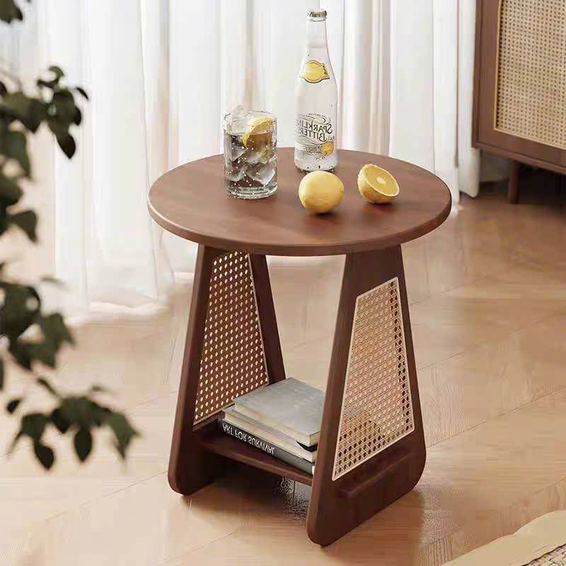 Bàn trà, Tủ tab mini gỗ phối mây VGD11