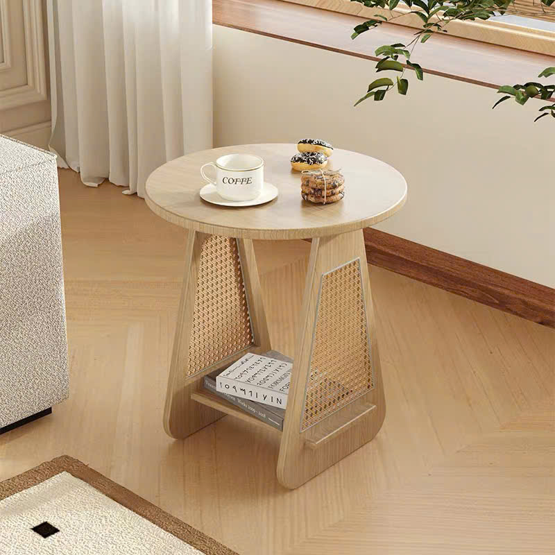 Bàn trà, Tủ tab mini gỗ phối mây VGD11