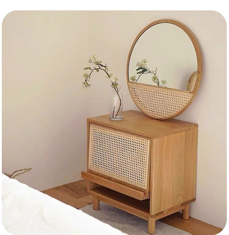Bàn trà, Tủ tab mini gỗ phối mây VGD12