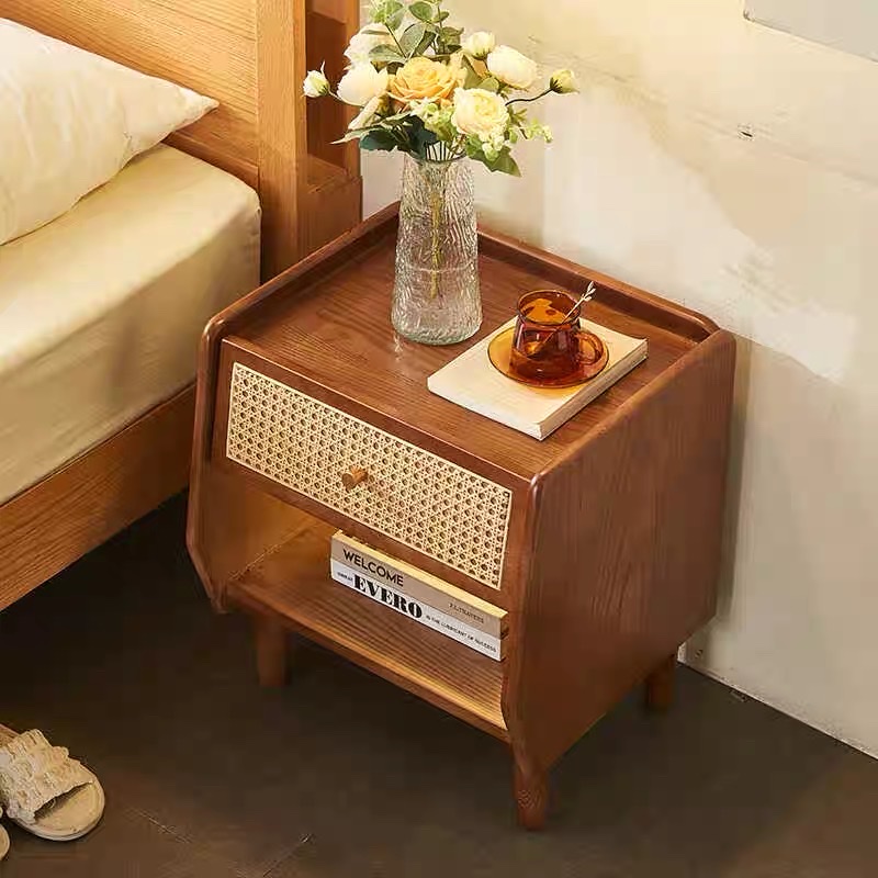 Bàn trà, Tủ tab mini gỗ phối mây VGD15
