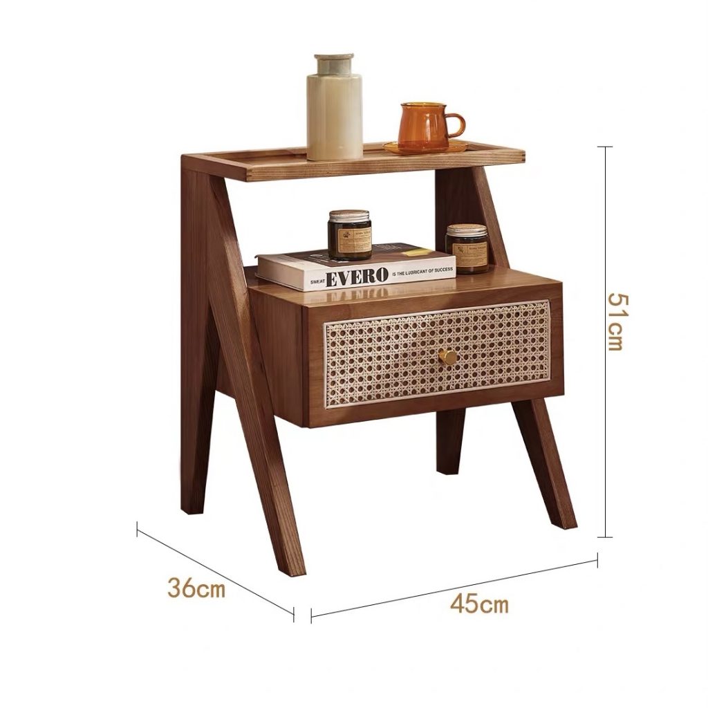 Bàn trà, Tủ tab mini gỗ phối mây VGD14