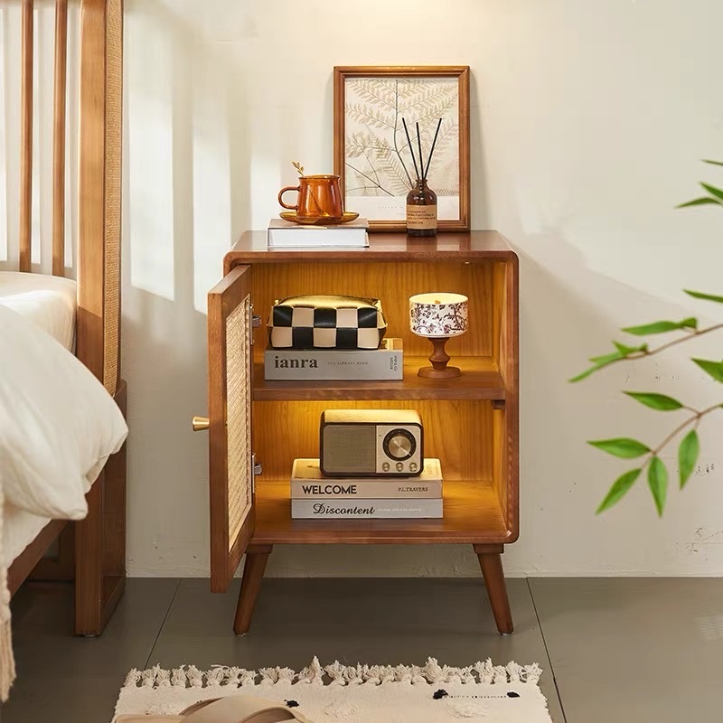 Bàn trà, Tủ tab mini gỗ phối mây VGD16